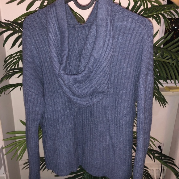 Soft Lounge Ribbed Sweater-Knit Hoodie - Picture 3 of 5